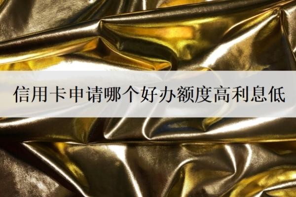 信用卡申请哪个好办额度高利息低