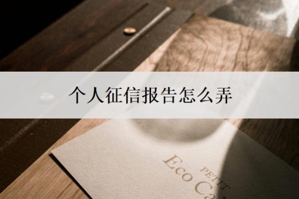 个人征信报告怎么弄 个人征信报告怎么弄