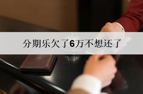 分期乐欠了6万不想还了